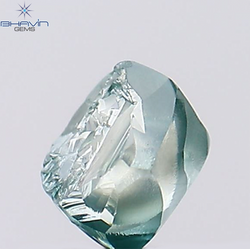 0.57 CT, Rough Shape, Natural Diamond, Greenish Blue Color, VS2 Clarity (4.54 MM)