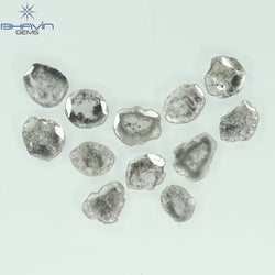 4.32 CT/12 Pcs Slice Shape Natural Diamond Salt And Pepper Color I3 Clarity (7.74 MM)