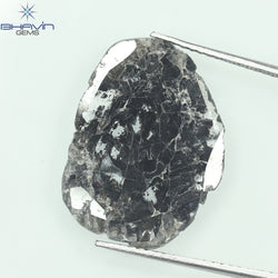 5.84 CT Slice Shape Natural Diamond Salt And Pepper Color I3 Clarity (20.50 MM)