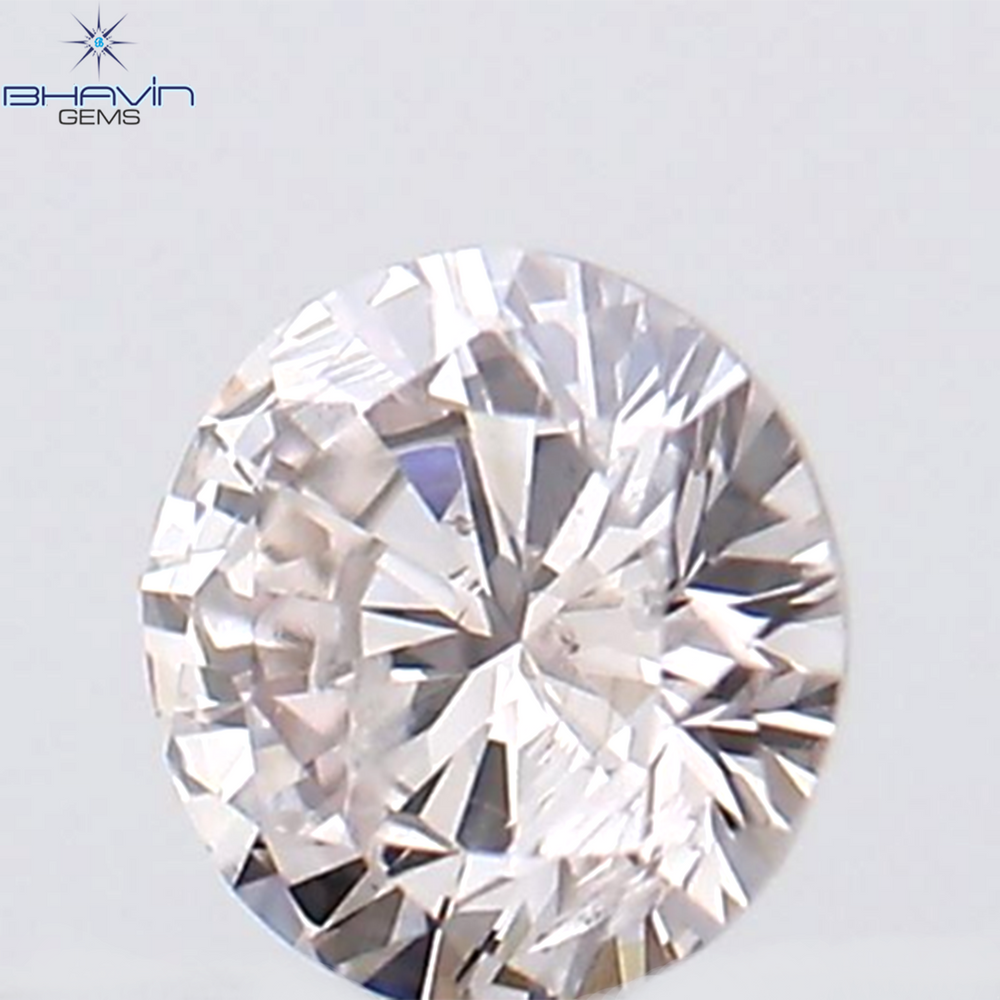 0.09 CT Round Shape Natural Diamond Pink Color SI2 Clarity (2.96 MM)