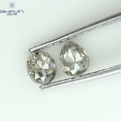 0.54 CT/2 PCS Mix Shape Natural Diamond Salt And Pepper Color I3 Clarity (4.29 MM)
