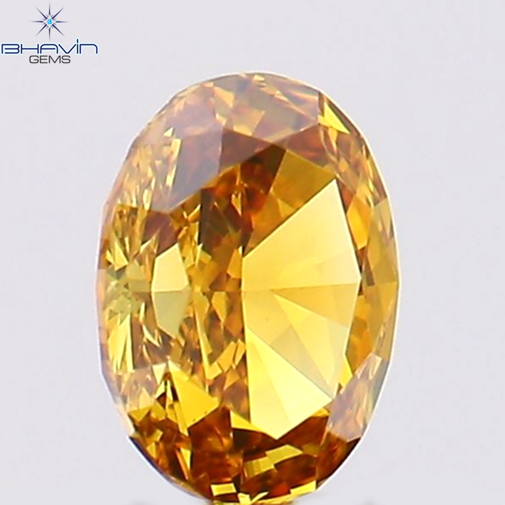 0.25 CT Oval Shape Natural Diamond Orange Color VS1 Clarity (4.25 MM)