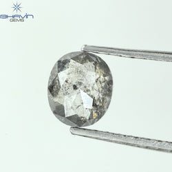 0.76 CT Oval Shape Natural Diamond Salt And Pepper Color I3 Clarity (5.72 MM)