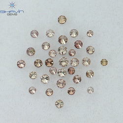 0.69 CT/48 Pcs Round Shape Natural Loose Diamond Pink (Argyle) Color SI Clarity (1.70 MM)