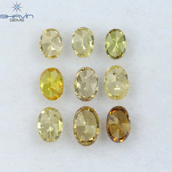 1.31 CT/9 Pcs Oval Shape Natural Diamond Mix Color SI Clarity (3.45 MM)