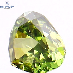 0.12 CT Heart Shape Enhanced Green Color Natural Loose Diamond SI1 Clarity (3.43 MM)
