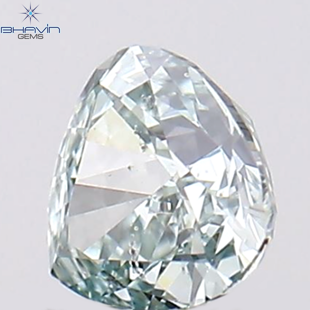 0.07 CT Heart Shape Natural Diamond Greenish Blue Color SI1 Clarity (2.65 MM)