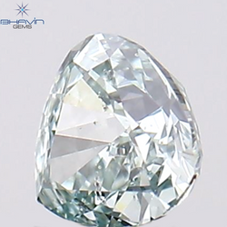 0.07 CT Heart Shape Natural Diamond Greenish Blue Color SI1 Clarity (2.65 MM)