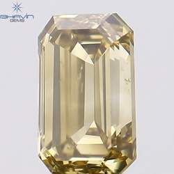 1.51 CT エメラルド シェイプ ナチュラル ダイヤモンド ブラウン カラー SI1 クラリティ (7.30 MM)