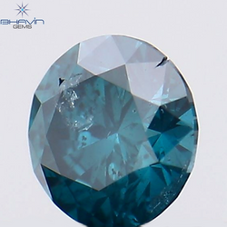 0.20 CT ラウンド シェイプ ナチュラル ダイヤモンド ブルー カラー SI2 クラリティ (3.81 MM)
