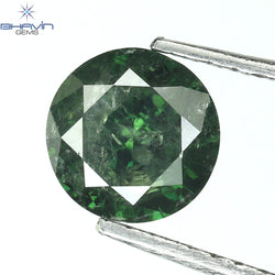 0.87 CT Round Diamond Natural Loose Diamond Green Color I3 Clarity (6.06 MM)