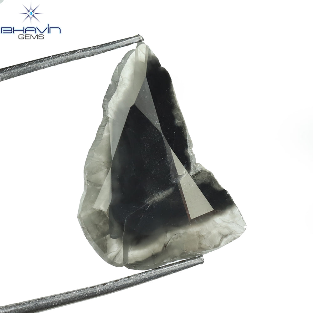 1.75 CT Slice Shape Natural Diamond Salt And Pepper Color I3 Clarity (15.74 MM)