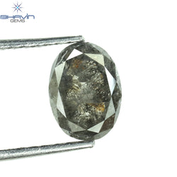 1.08 CT Oval Shape Natural Diamond Salt And Papper Color I3 Clarity (7.38 MM)