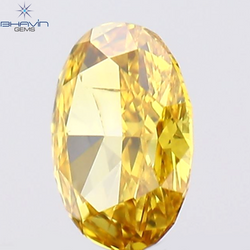 0.14 CT Oval Shape Natural Diamond Orange Color SI1 Clarity (3.87 MM)