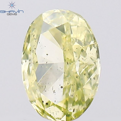0.14 CT Oval Shape Natural Diamond Greenish Yellow Color SI2 Clarity (3.82 MM)