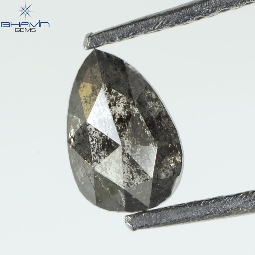 0.42 CT Pear Shape Natural Loose Diamond Salt And Pepper Color I3 Clarity (5.62 MM)