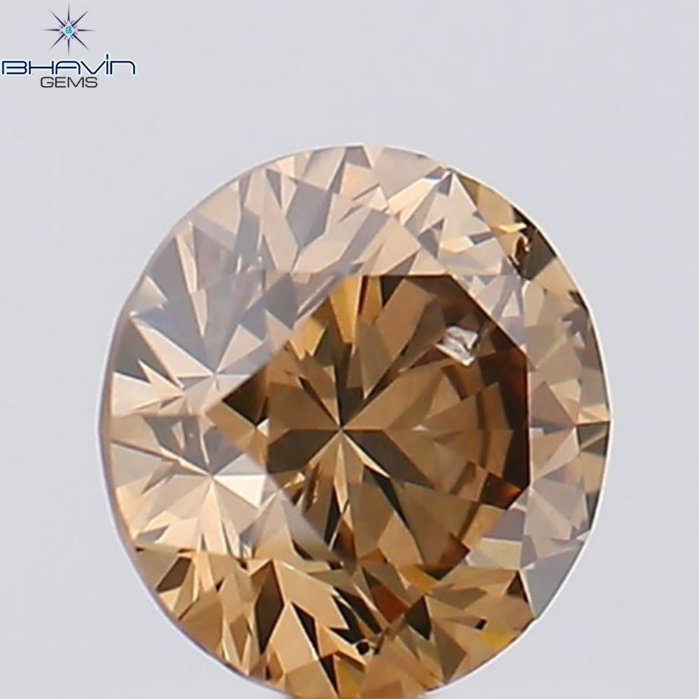 0.85 CT Round Shape Natural Diamond Brown Color SI1 Clarity (5.90 MM)
