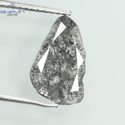 1.26 CT Slice Shape Natural Diamond Salt And Papper Color I3 Clarity (13.20 MM)