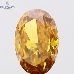 0.18 CT Oval Shape Natural Diamond Orange Color VS1 Clarity (4.21 MM)