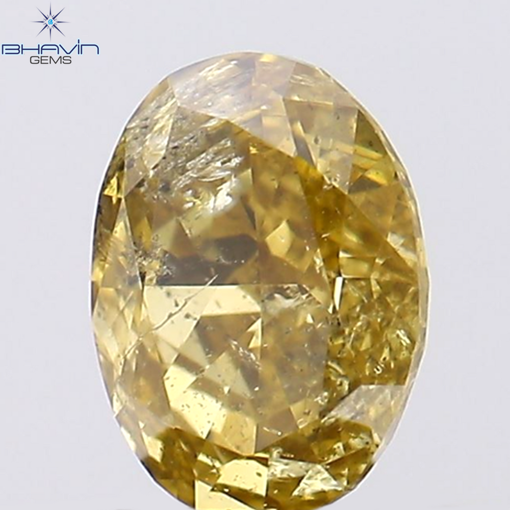 0.39 CT Oval Shape Natural Diamond Orange Color I1 Clarity (5.19 MM)