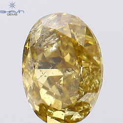 0.39 CT Oval Shape Natural Diamond Orange Color I1 Clarity (5.19 MM)