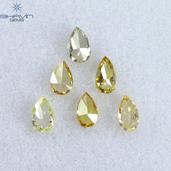 0.61 CT/6 Pcs Pear Shape Natural Diamond Mix Color VS2 Clarity (3.97 MM)