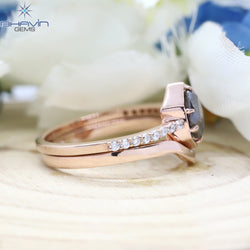 Cushion Diamond, Salt and Pepper Diamond, Natural Diamond Ring, Engagement Ring, Wedding Ring