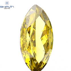 0.29 CT Marquise Shape Natural Diamond Enhanced Yellow Color SI1 Clarity (6.12 MM)