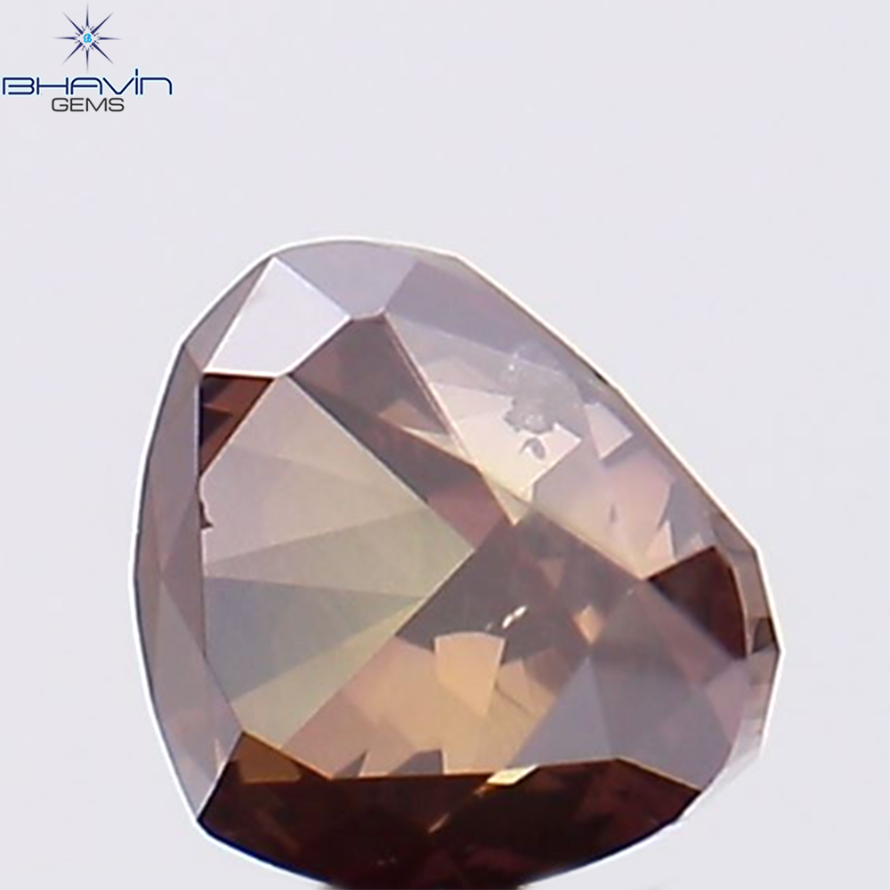 0.45 CT Heart Shape Natural Loose Diamond Pink Color SI1 Clarity (4.57 MM)