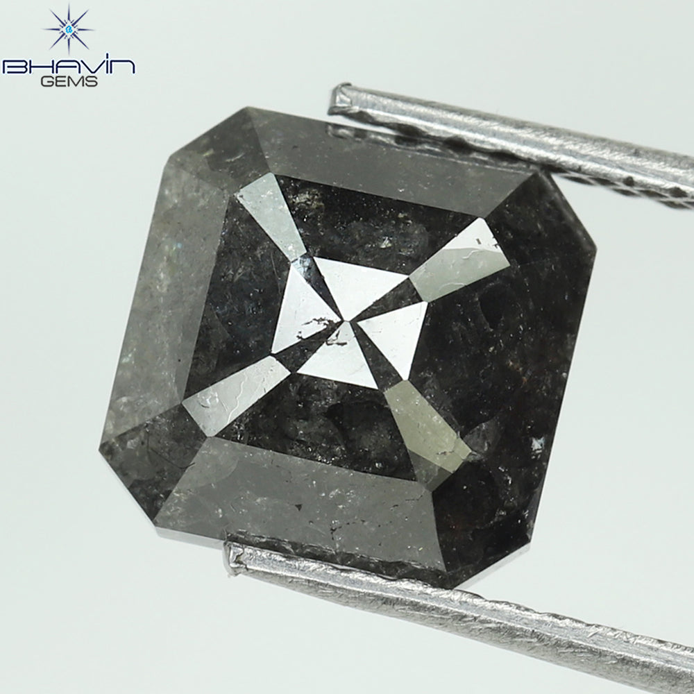 2.74 CT Emerald Shape Natural Loose Diamond Salt And pepper Color I3 Clarity (7.86 MM)