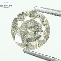 0.45 CT Round Shape Natural Loose Diamond Salt And Pepper Color I3 Clarity (4.92 MM)