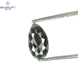 0.60 CT Pear Shape Natural Diamond Black Color Opaque Clarity (7.38 MM)