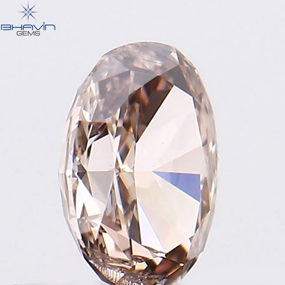 0.24 CT Oval Shape Natural Diamond Brown-Pink Color SI1 Clarity (4.46 MM)