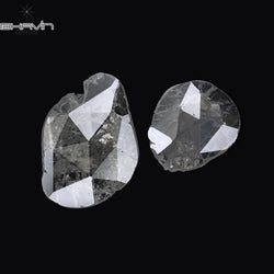0.84 CT/2 Pcs Rosecut Polki Shape Natural Diamond White Color I3 Clarity (9.26 MM)