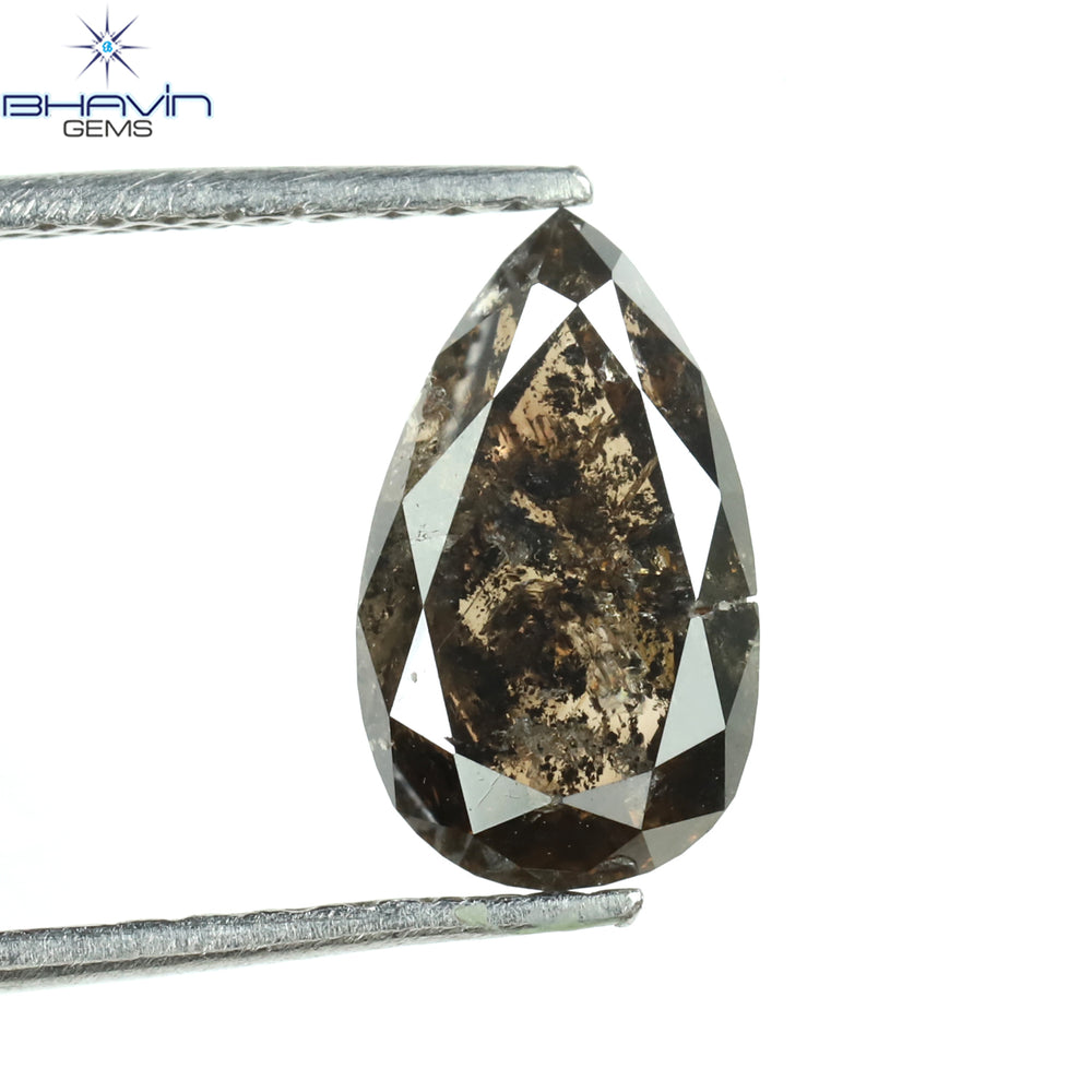 0.39 CT ペアシェイプ ナチュラル ルース ダイヤモンド ソルト アンド ペッパー カラー I3 クラリティ (5.27 MM)