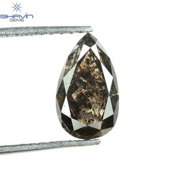 0.39 CT ペアシェイプ ナチュラル ルース ダイヤモンド ソルト アンド ペッパー カラー I3 クラリティ (5.27 MM)