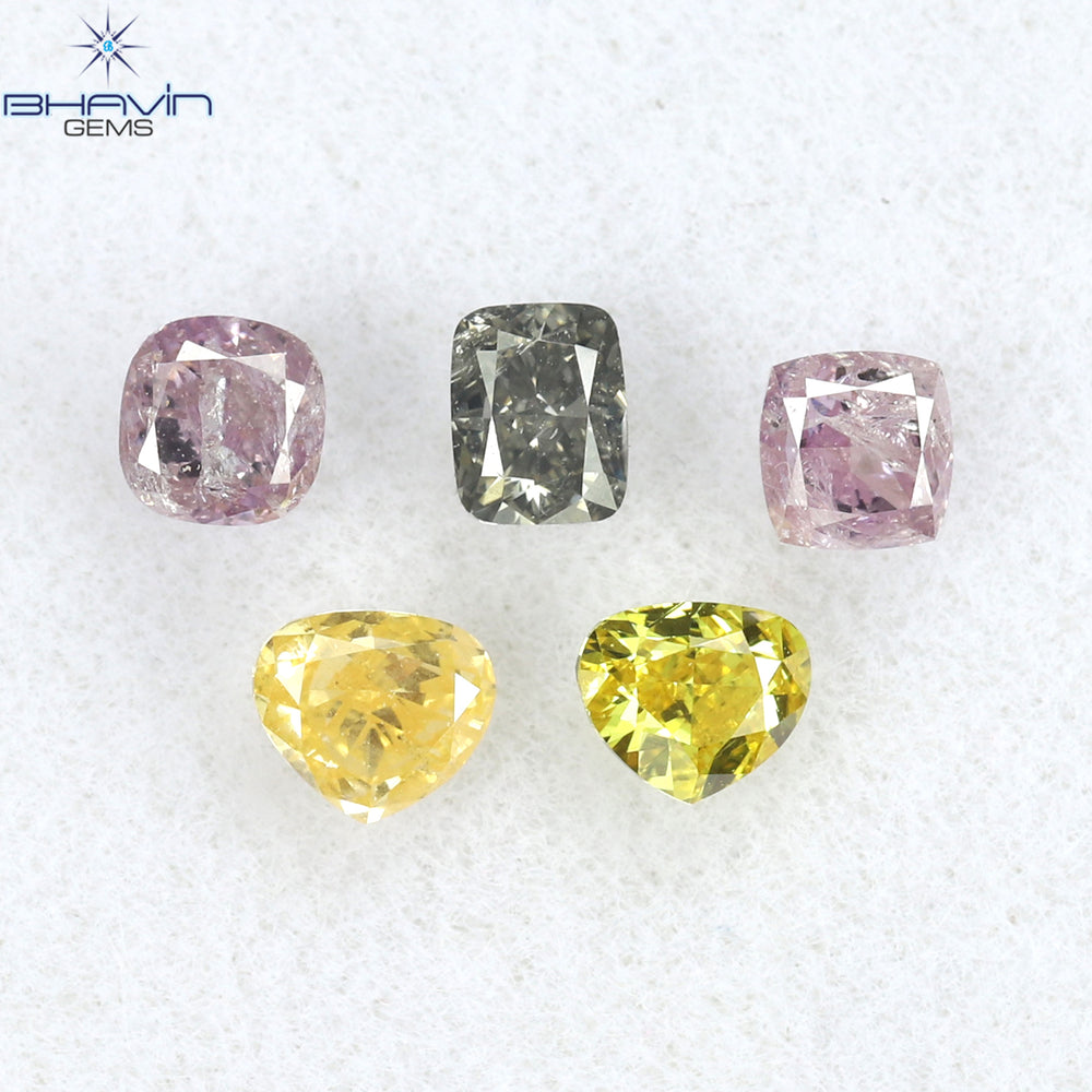 0.54 CT/5 Pcs Mix Shape Natural Diamond Mix Color SI2 Clarity (2.70 MM)