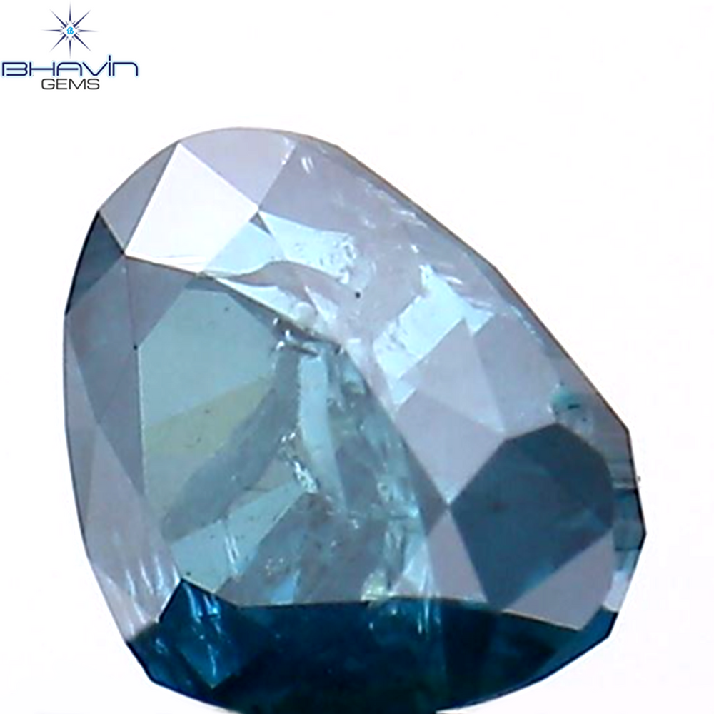 0.27 CT Heart Shape Natural Diamond Enhanced Blue Color I3 Clarity (4.15 MM)