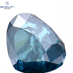 0.27 CT Heart Shape Natural Diamond Enhanced Blue Color I3 Clarity (4.15 MM)