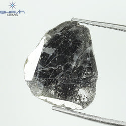2.26 CT Slice Shape Natural Diamond Salt And Pepper Color I3 Clarity (13.45 MM)