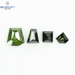 0.53 CT/4 Pcs, Mix Diamond, Green Color, SI2 Clarity