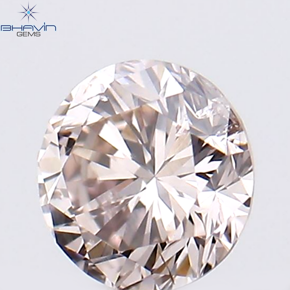0.15 CT Round Shape Natural Diamond Pink Color SI1 Clarity (3.39 MM)