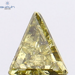 0.12 CT トライアングル シェイプ ナチュラル ダイヤモンド グリーン カラー SI2 クラリティ (3.44 MM)