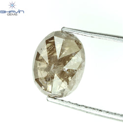 1.69 CT Oval Diamond Pink Brown Color Natural Loose Diamond I3 Clarity (8.35 MM)