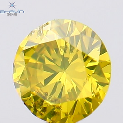 0.12 CT Round Shape Natural Diamond Yellow Color SI1 Clarity (3.27 MM)