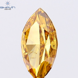 0.36 CT Marquise Shape Natural Diamond Orange Color SI2 Clarity (6.43 MM)