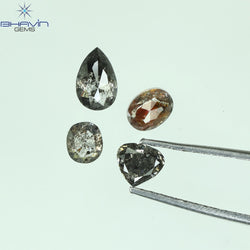 1.21 CT/4 PCS Mix Shape Natural Diamond Salt And Pepper Color I3 Clarity (5.62 MM)