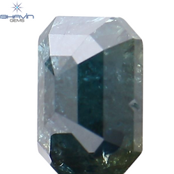 0.80 CT Emerald Shape Natural Diamond Blue Color I3 Clarity (5.72 MM)