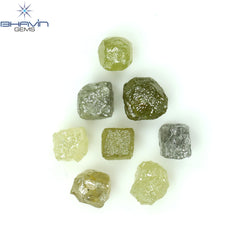4.05 CT/8 PCS Rough Shape Mix Color Natural Diamond I3 Clarity (4.37 MM)