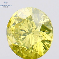 0.14 CT Round Shape Natural Diamond Yellow Color SI2 Clarity (3.45 MM)